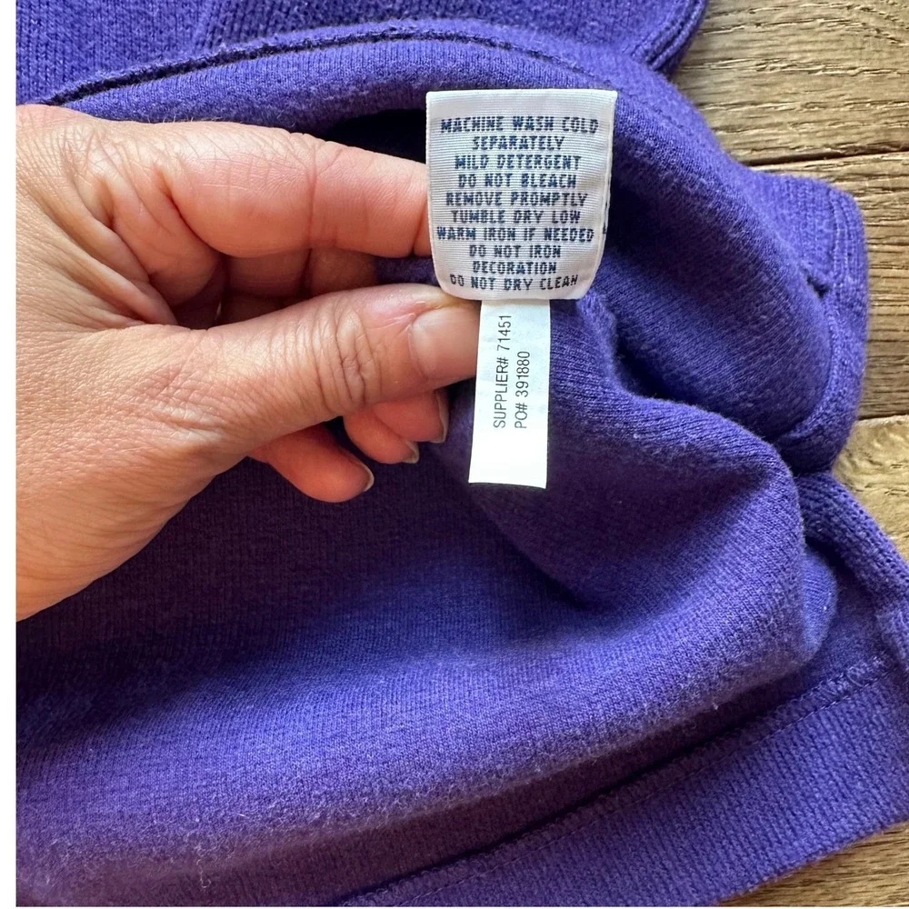 Vintage Polo Ralph Lauren‎ Mens XL Purple 1/4 Zip Long Sleeve Pullover Sweater